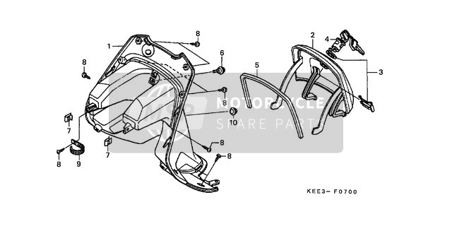 Honda SJ100 1997 La caja interior para un 1997 Honda SJ100